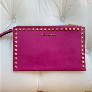 Hot pink Michael Kors clutch